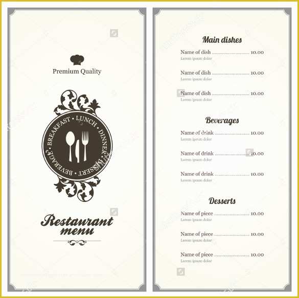 Free Menu Card Template Of 47 Menu Card Templates Ai Psd Docs Pages