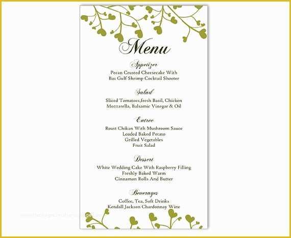 Free Menu Card Template Of Wedding Menu Template Diy Menu Card Template Editable Text