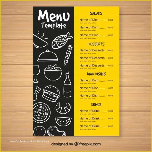 Free Menu Design Templates Of Fast Food Menu Template Vector