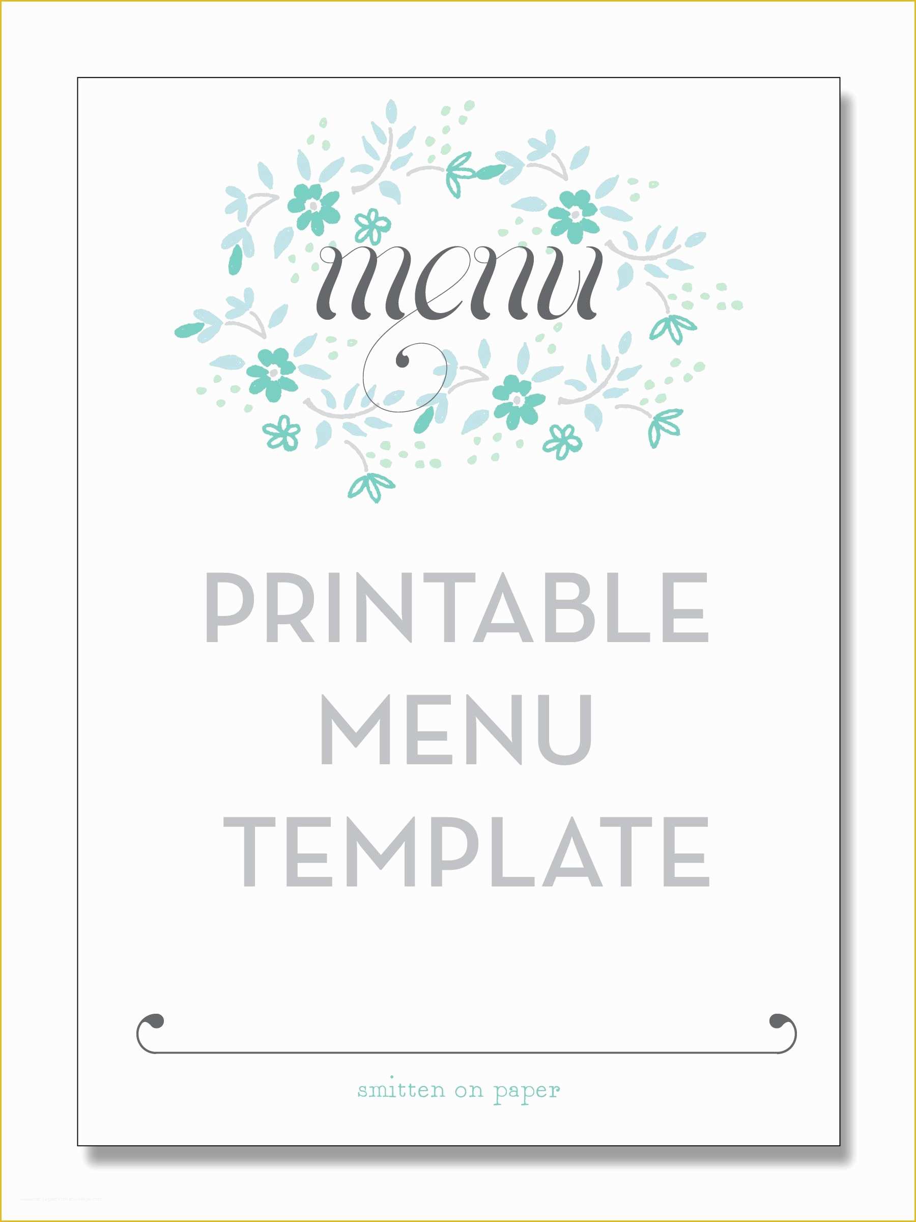 Free Menu Design Templates Of Freebie Friday Printable Menu Party Time