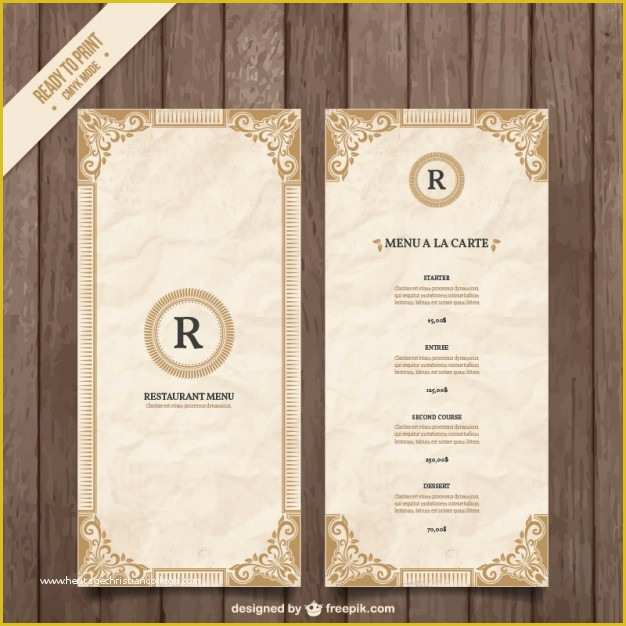 Free Menu Design Templates Of ornamental Menu Template Vector