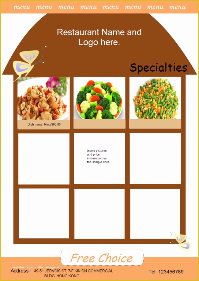 Free Menu Maker Template Of Menu