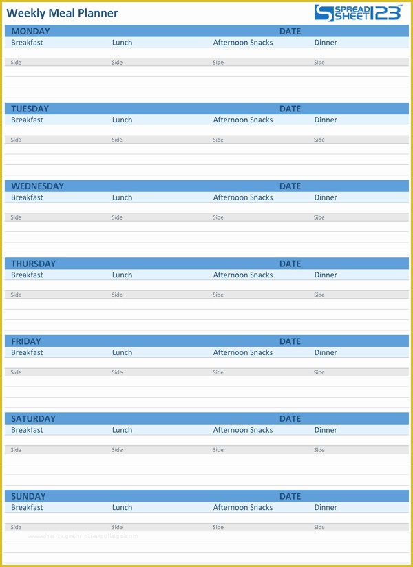 Free Menu Template Google Docs Of Meal Planner Template Google Docs