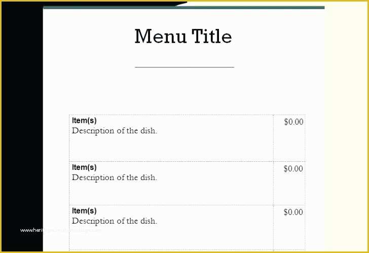 Free Menu Template Google Docs Of Menu Template Free Printable Word afternoon Tea Menu