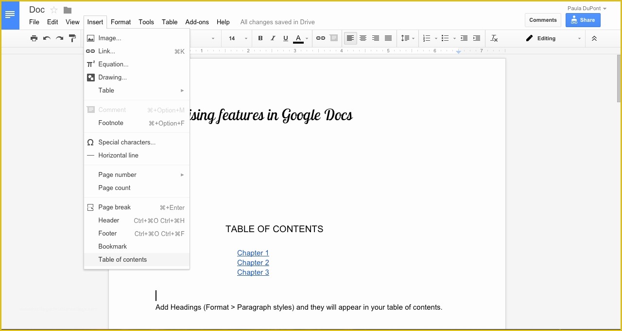 recipe templates for google docs