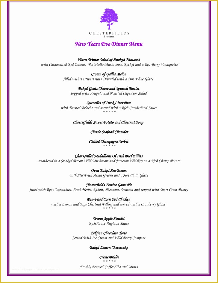 Free Menu Template Google Docs Of Template Dinner Menu Template