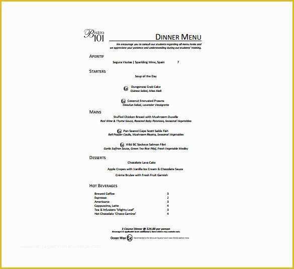 Free Menu Templates Download Of 24 Free Menu Templates Pdf Doc Excel Psd