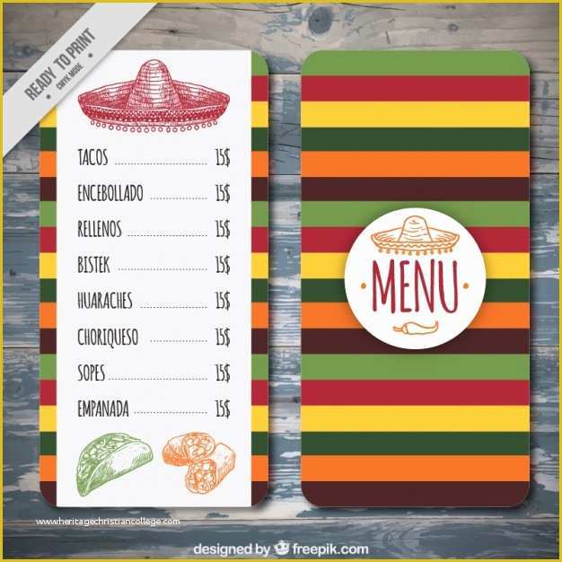 Free Menu Templates Download Of Colorful Mexican Menu Template Vector