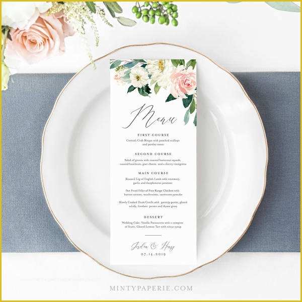 Free Menu Templates for Mac Of 14 Simple Wedding Menu Designs & Templates Psd Ai