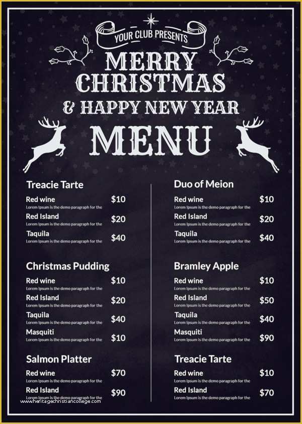 Free Menu Templates for Mac Of 35 Sample Christmas Menu Templates Psd Doc Apple