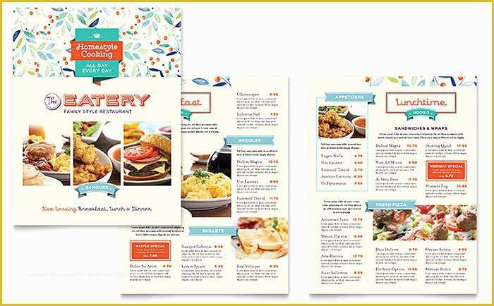 Free Menu Templates for Mac Of Family Restaurant Menu Template Word & Publisher