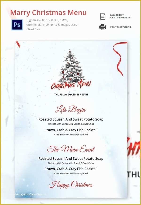 Free Menu Templates for Word Of Christmas Menu Template 37 Free Psd Eps Ai