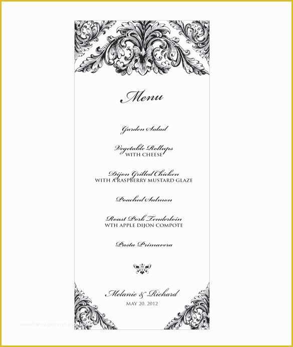 Free Menu Templates for Word Of Wedding Menu Template 31 Download In Pdf Psd Word