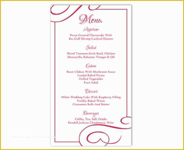 Free Menu Templates for Word Of Wedding Menu Template Diy Menu Card Template Editable Text