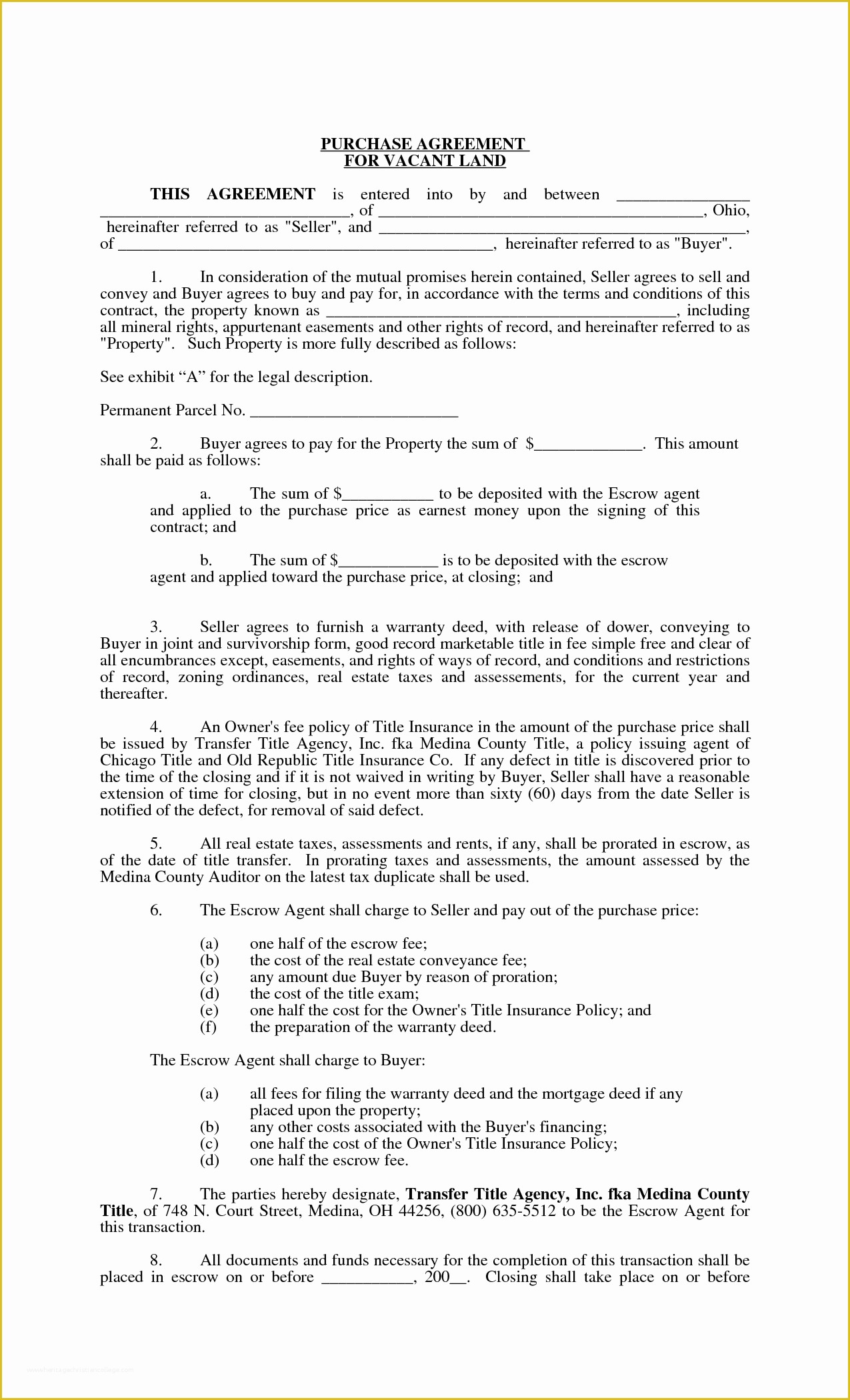 Free Michigan Will Template Of 9 Best Of Land Contract Agreement forms Free Free