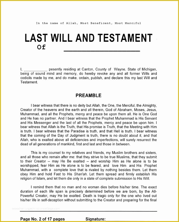 Free Michigan Will Template Of Download Michigan Last Will and Testament form for Free