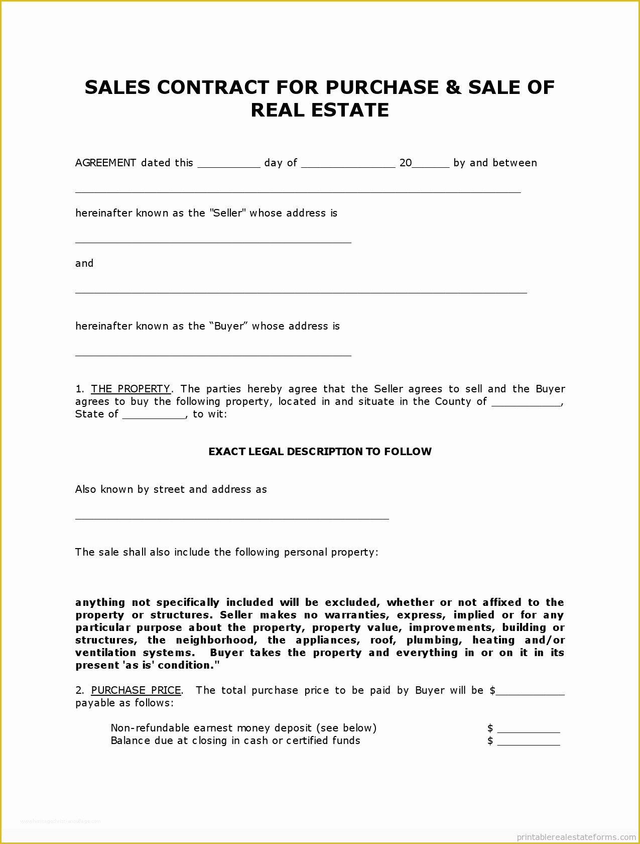 Free Michigan Will Template Of Free Printable Land Contract forms Word File
