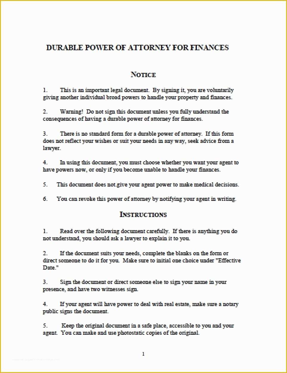 Free Michigan Will Template Of Michigan Durable Financial Power Of attorney form Power