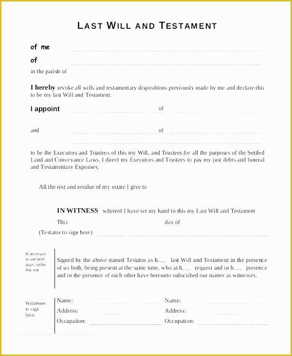 Free Michigan Will Template Of Top Last Will Testament Template Printable Living And 2