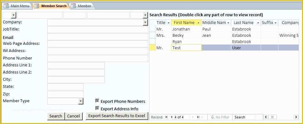 Free Microsoft Access Club Membership Database Template Of Excel Membership Database Template – Ilaps