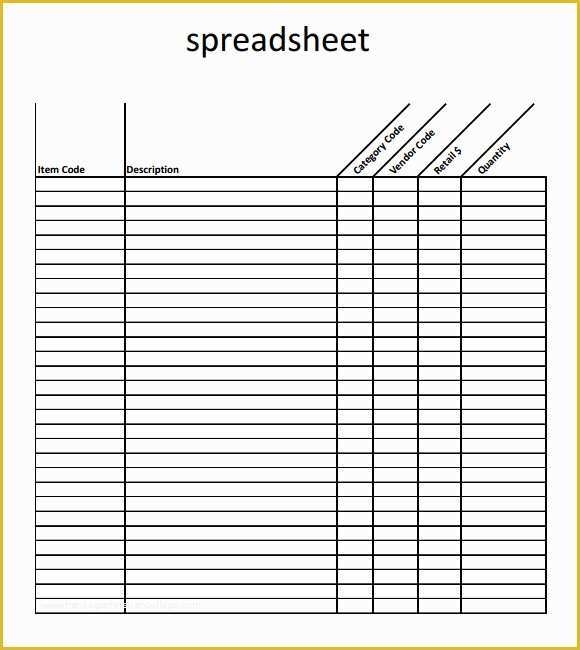 Free Microsoft Excel Spreadsheet Templates Of Blank Spreadsheet Template 7 Download Documents for Pdf