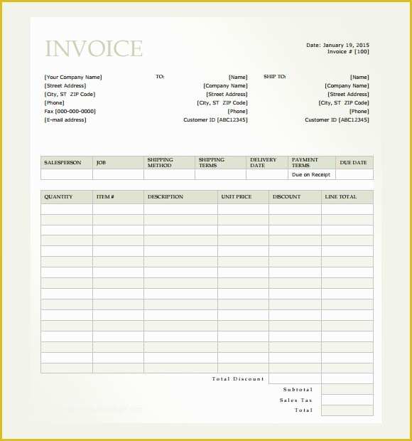 Free Microsoft Excel Templates Of 15 Microsoft Invoice Templates Download for Free