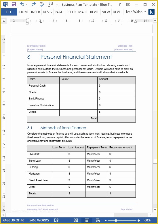 Free Microsoft Excel Templates Of Business Plan Templates 40 Page Ms Word 10 Free Excel