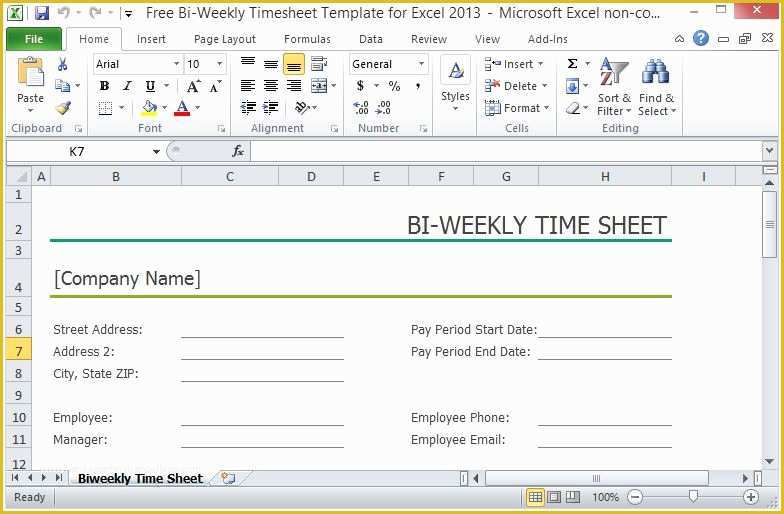 microsoft excel templates bi weekly timesheet