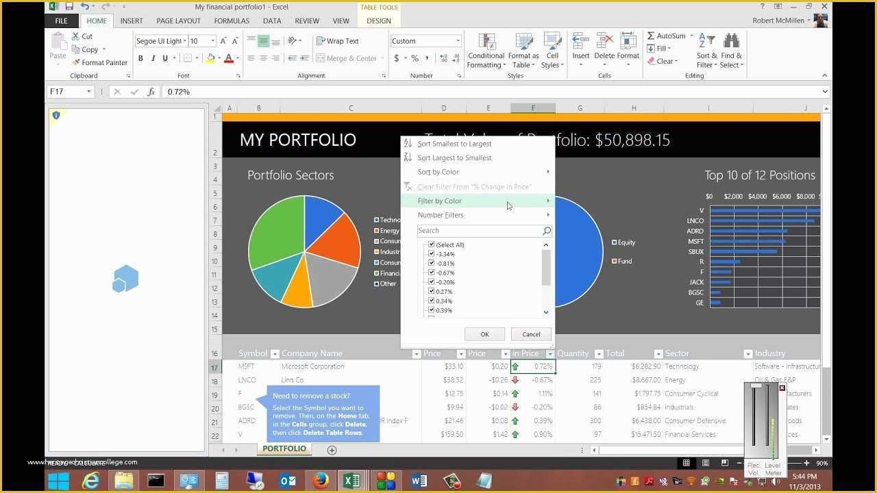 Free Microsoft Excel Templates Of Review Of the Free My Portfolio Template with Microsoft