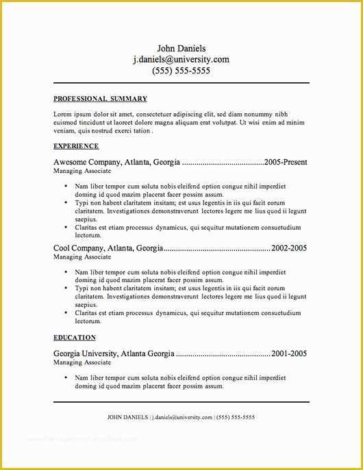 Free Microsoft Resume Templates for Word Of 12 Resume Templates for Microsoft Word Free Download