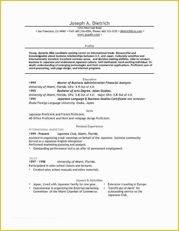 Free Microsoft Resume Templates for Word Of 85 Free Resume Templates