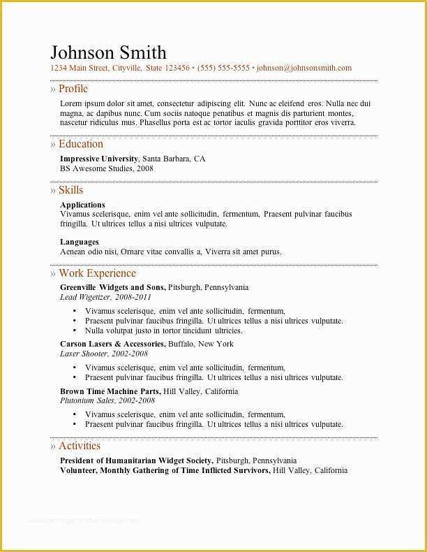 Free Microsoft Resume Templates for Word Of My Perfect Resume Templates