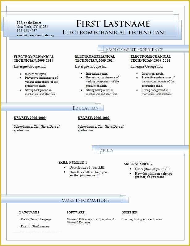 Free Microsoft Resume Templates for Word Of Resume Templates Free Download for Microsoft Word