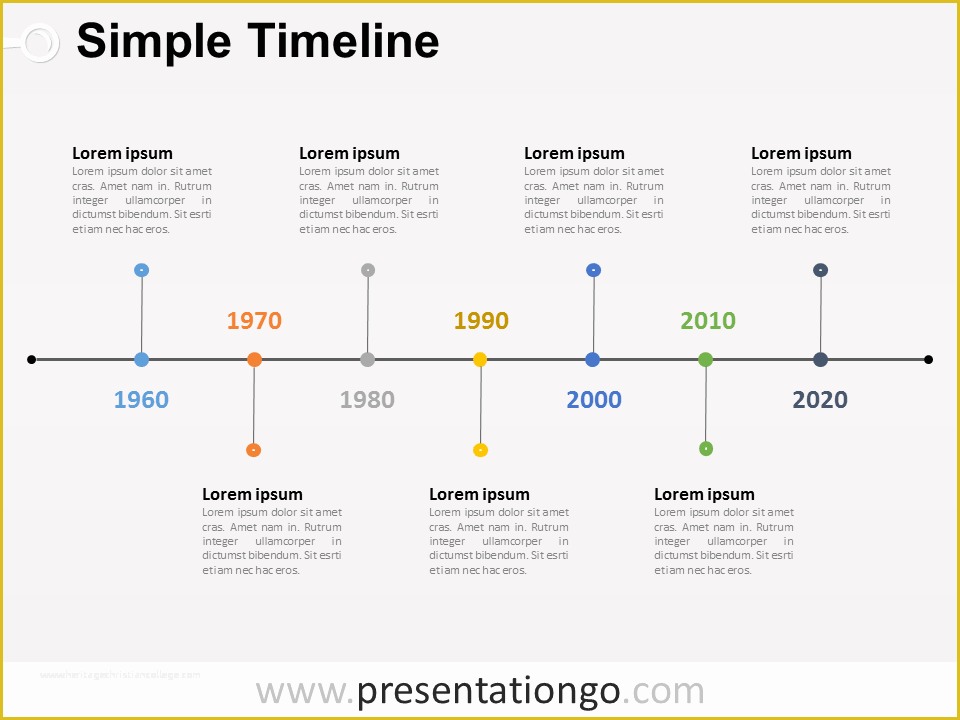 Free Microsoft Timeline Template Of Simple Timeline Powerpoint Diagram Presentationgo