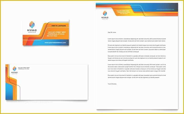 Free Microsoft Word Business Card Template Download Of Hvac Business Card & Letterhead Template Design