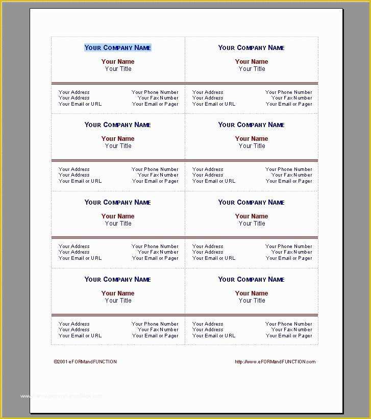 Free Microsoft Word Business Card Template Download Of Microsoft Word Business Card Template Free