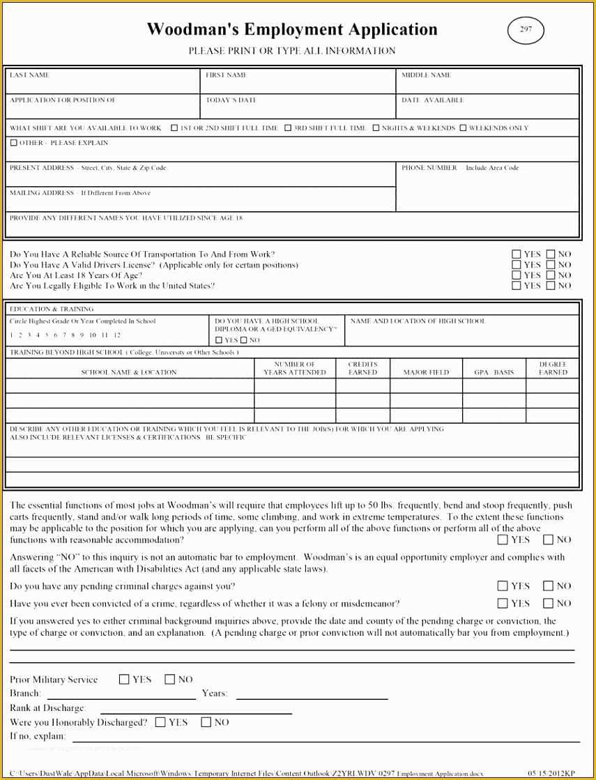 Free Microsoft Word Job Application Template Of 7 Employment Application Template Microsoft Word
