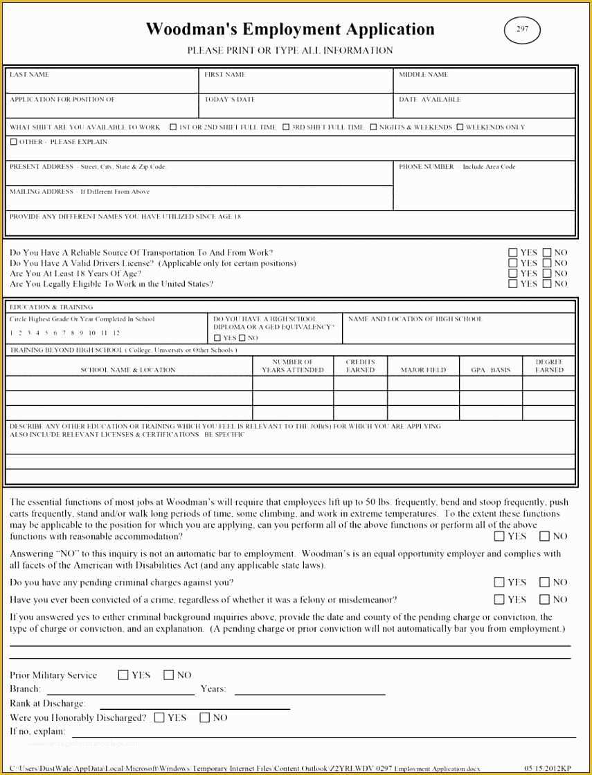 Free Microsoft Word Job Application Template Of 7 Employment Application Template Microsoft Word