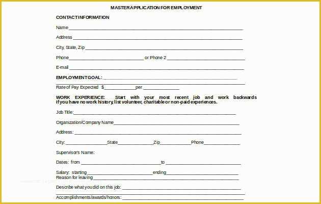 Free Microsoft Word Job Application Template Of Employee Application form Templates
