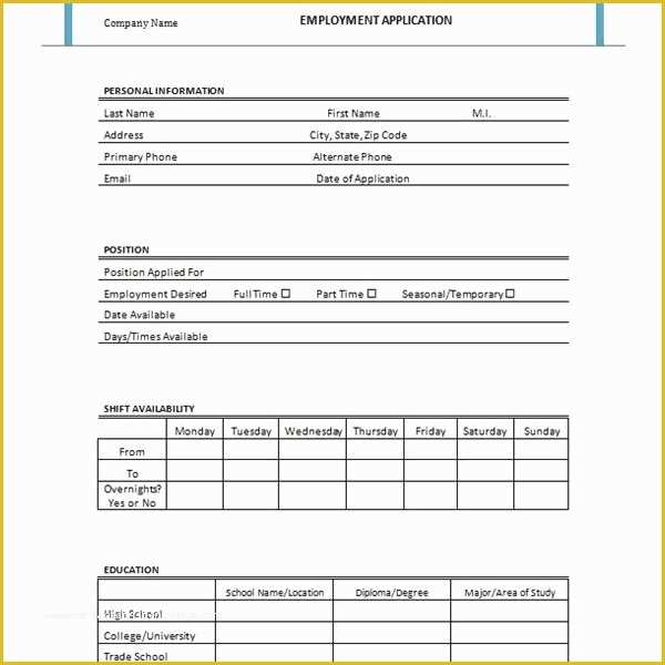 Free Microsoft Word Job Application Template Of Generic Job Application Template Word