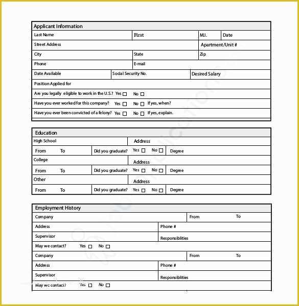 Free Microsoft Word Job Application Template Of Job Application Template 19 Examples In Pdf Word