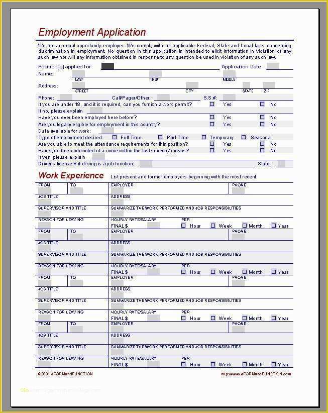 Free Microsoft Word Job Application Template Of Unique Employment Application Template Microsoft Word