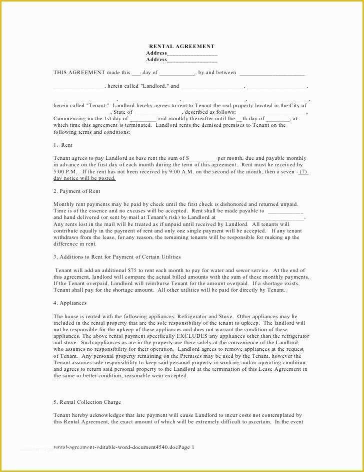 Free Microsoft Word Rental Agreement Templates Of Apartment Rental Agreement Template Word Room Agreements