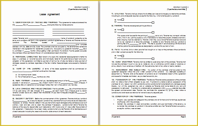 Free Microsoft Word Rental Agreement Templates Of Ms Word Lease Agreement Template