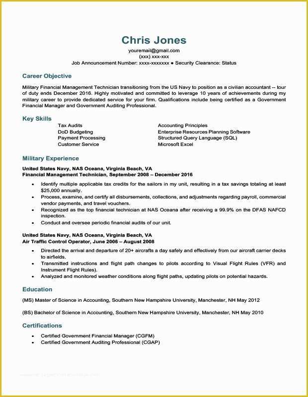 Free Military Resume Templates Of Career &amp; Life Situation Resume Templates