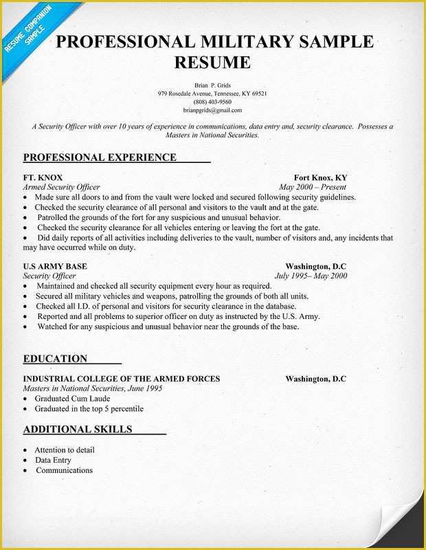 Free Military Resume Templates Of Example Resume Navy Cv Example