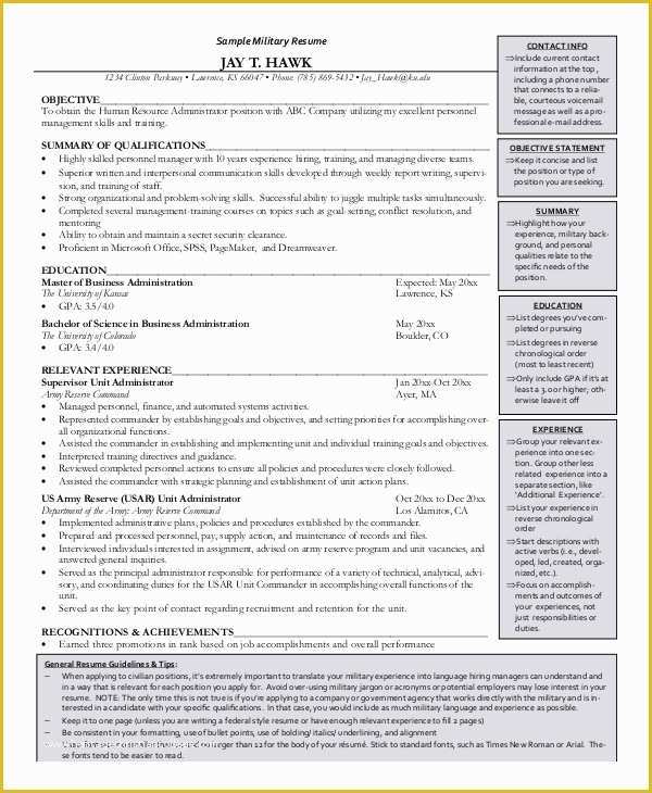 Free Military Resume Templates Of Military Resume 8 Free Word Pdf Documents Download