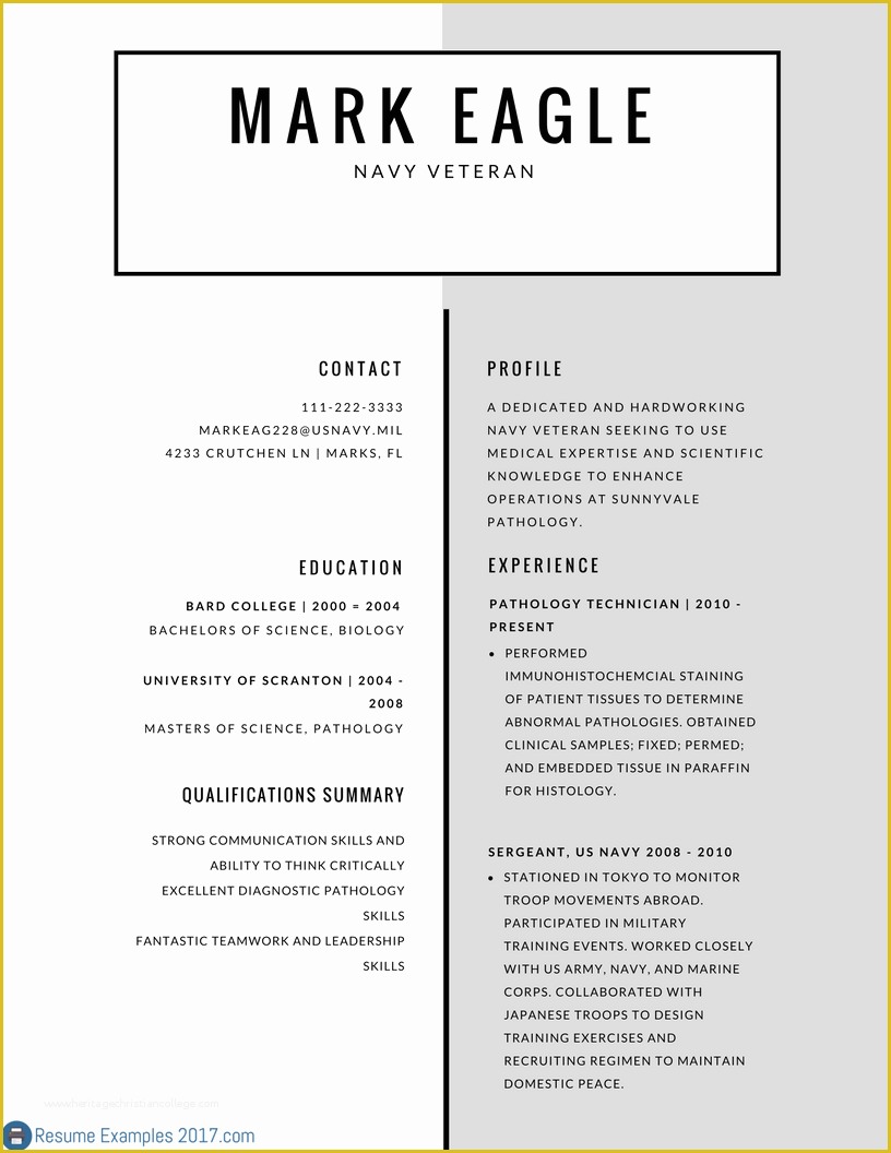 Free Military Resume Templates Of Strong Military Resume Examples