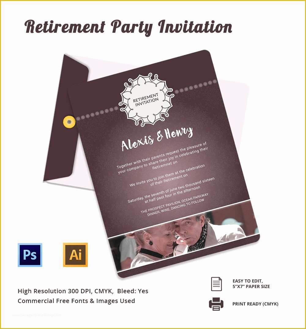 Free Military Retirement Invitation Template Of 25 Retirement Invitation Templates Psd Vector Eps Ai