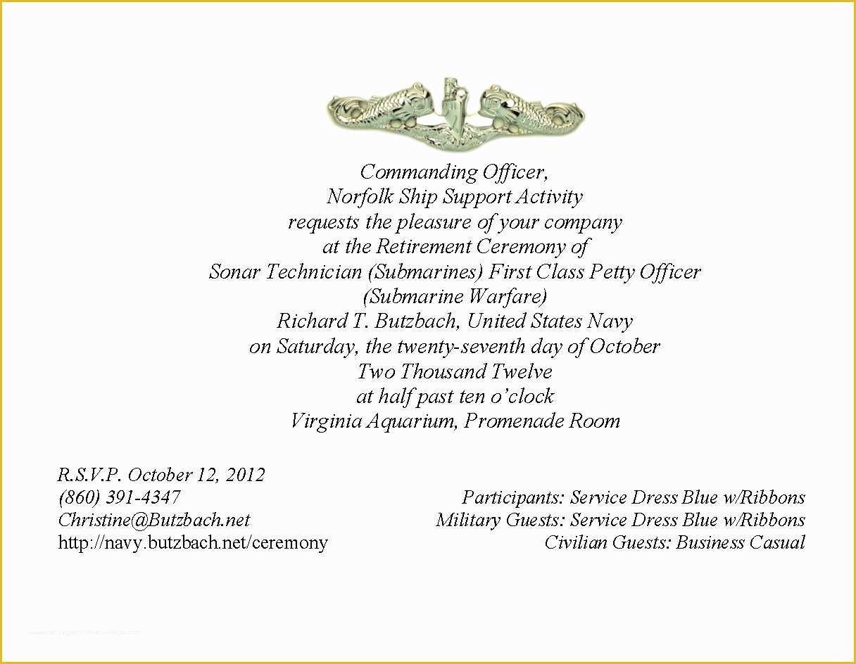 Free Military Retirement Invitation Template Of Military Retirement Ceremony Invitations